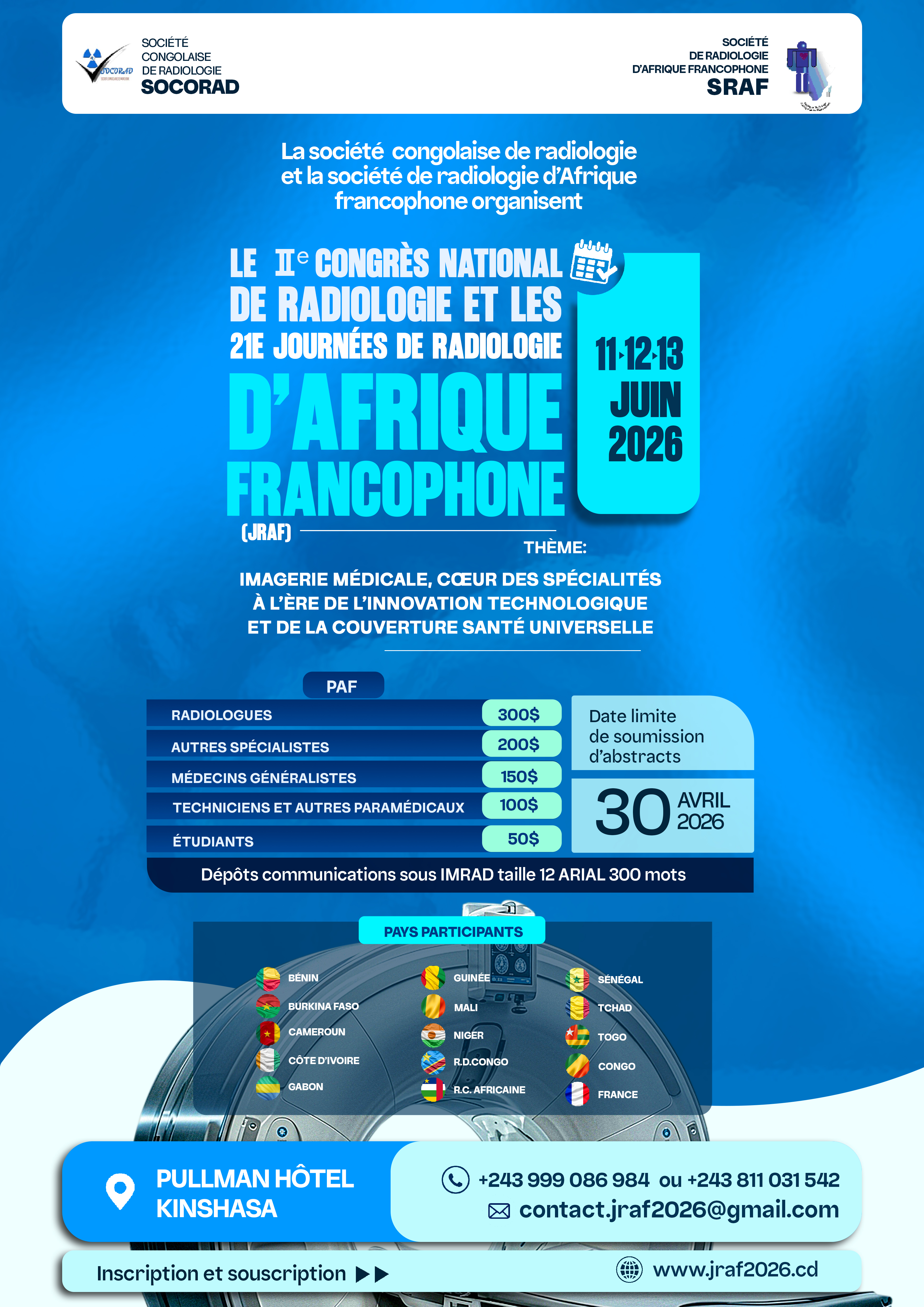 Affiche principale du congrès SOCORAD 2026