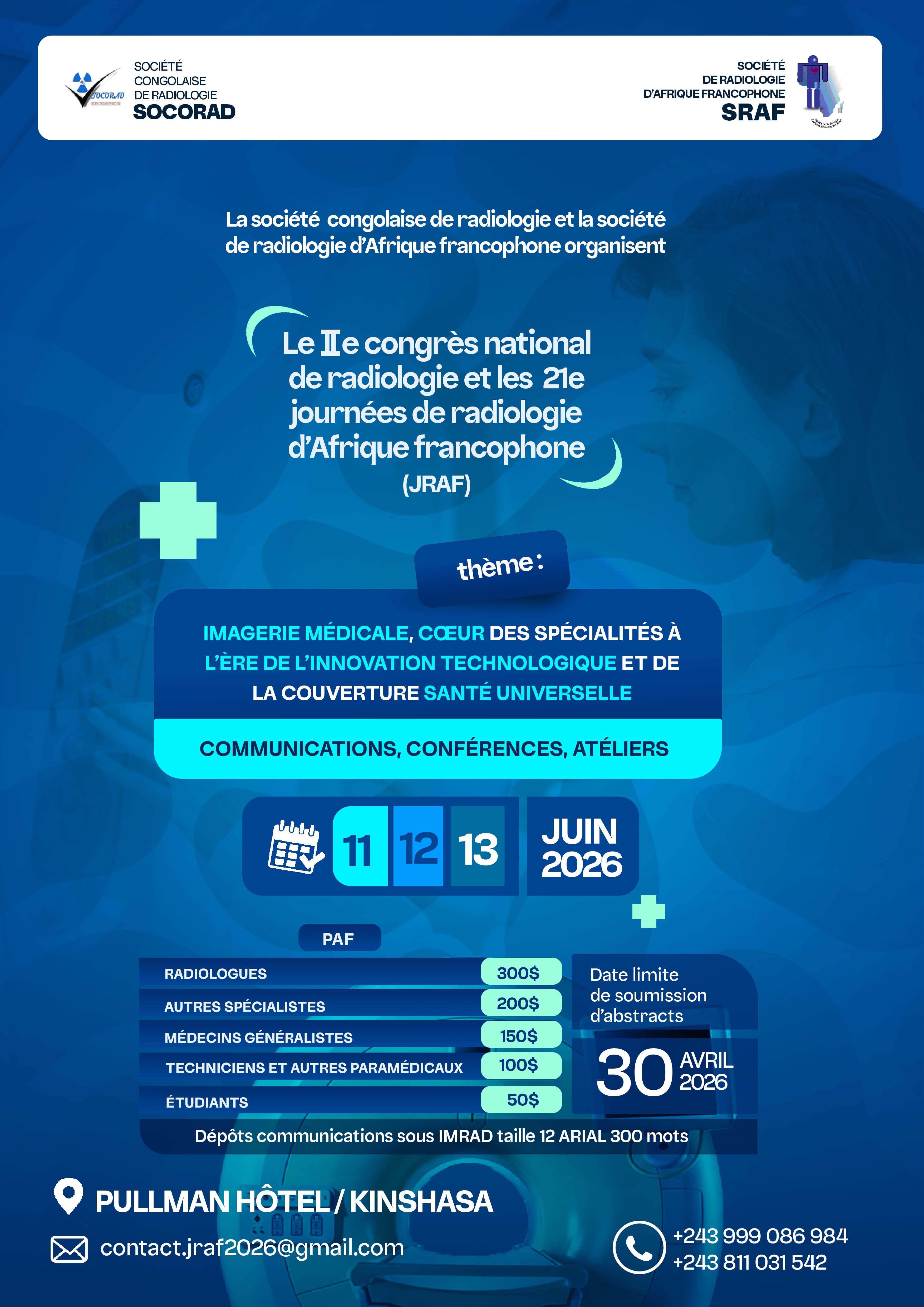 Affiche Congrès SOCORAD 2026 — Imagerie Médicale