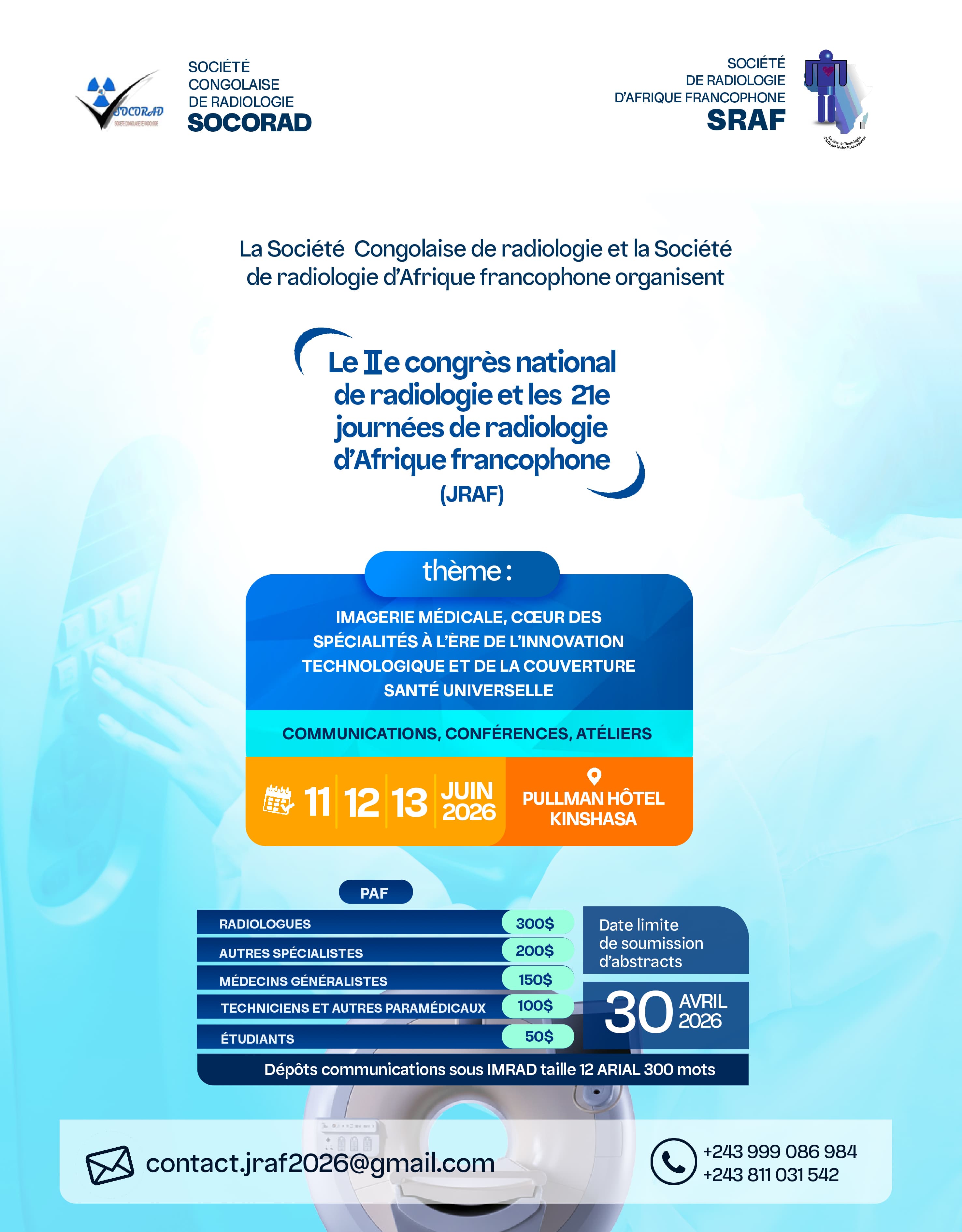 Affiche Radiologie — Congrès SOCORAD 2026